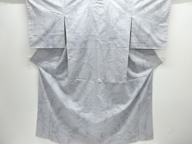 JAPANESE KIMONO / ANTIQUE KIMONO / SILK / TSUMUGI / WOVEN FLORAL PLANTS